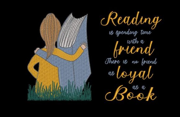 Charming Girl, Book and a Quote Design
